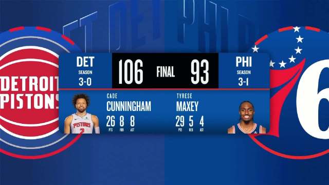 NBA常规赛 活塞 – 76人 全场录像【全场录像+集锦】