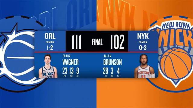NBA常规赛 魔术 – 尼克斯 全场录像【全场录像+集锦】
